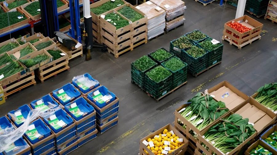 Produce packed into corrugated export cartons